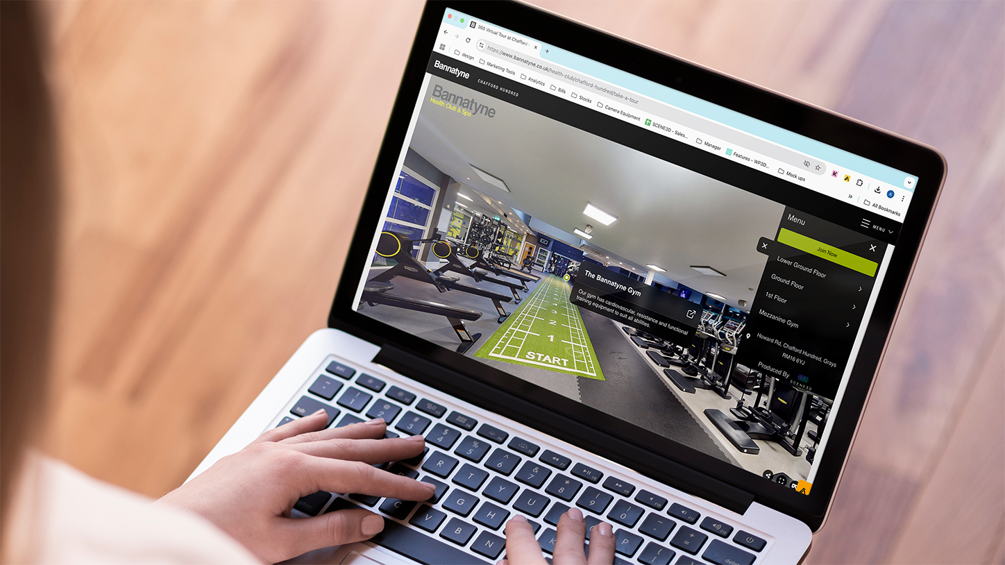 screenshot of a virtual tour of a commercial office space
