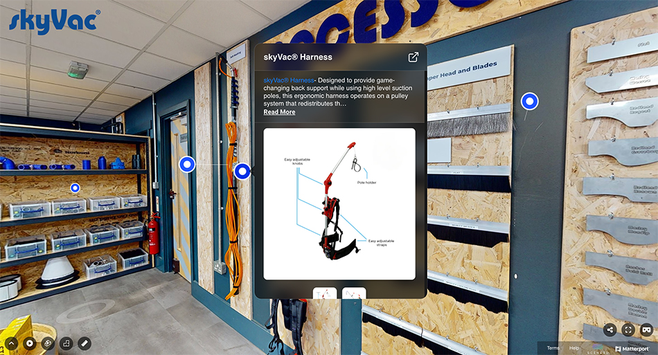 screenshot of a virtual tour of a commercial office space